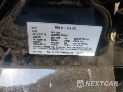 Zdjęcie 12 z 12 samochodu: 2021 TESLA MODEL Y VIN:5YJYGDEF2MF202008 - miniatura