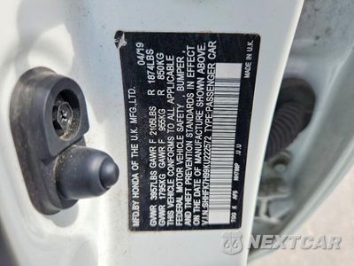 Zdjęcie 12 z 12 samochodu: 2019 HONDA CIVIC SPORT TOURING VIN:SHHFK7H99KU222572 - miniatura