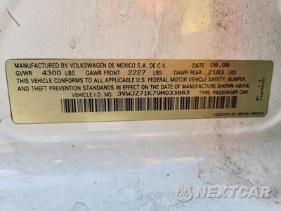 Zdjęcie 12 z 12 samochodu: 2009 VOLKSWAGEN JETTA S VIN:3VWJZ71K79M033863 - miniatura