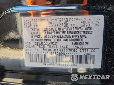 Zdjęcie 13 z 13 samochodu: 2020 NISSAN SENTRA SV VIN:3N1AB8CV2LY222301 - miniatura