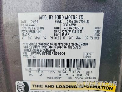 Zdjęcie 12 z 12 samochodu: 2014 FORD F150 SUPERCREW VIN:1FTFW1ET0EFB58604 - miniatura
