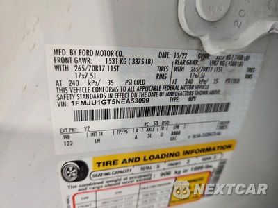 Zdjęcie 13 z 13 samochodu: 2022 FORD EXPEDITION XL VIN:1FMJU1GT5NEA53099 - miniatura