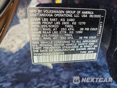 Zdjęcie 14 z 14 samochodu: 2020 VOLKSWAGEN ATLAS CROSS SPORT SE VIN:1V25C2CAXLC229719 - miniatura