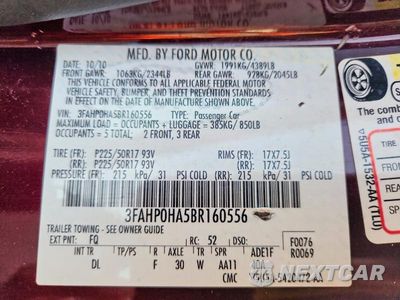 Zdjęcie 12 z 12 samochodu: 2011 FORD FUSION SE VIN:3FAHP0HA5BR160556 - miniatura