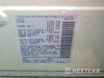 Zdjęcie 13 z 13 samochodu: 2019 NISSAN ROGUE SL VIN:5N1AT2MV4KC726518 - miniatura