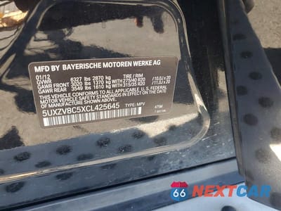 Zdjęcie 12 z 12 samochodu: 2012 BMW X5 XDRIVE50I VIN:5UXZV8C5XCL425645 - miniatura