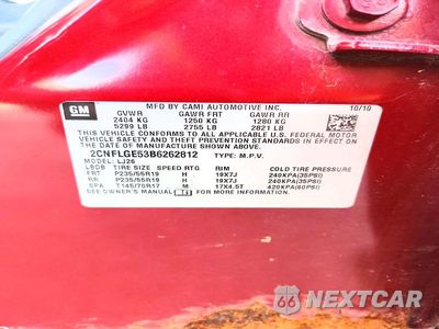 Zdjęcie 13 z 13 samochodu: 2011 CHEVROLET EQUINOX LTZ VIN:2CNFLGE53B6262812 - miniatura