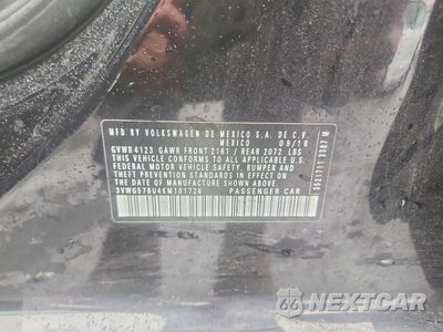 Zdjęcie 12 z 12 samochodu: 2019 VOLKSWAGEN JETTA SEL PREMIUM VIN:3VWG57BU4KM101726 - miniatura