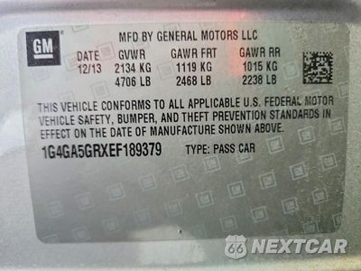 Zdjęcie 12 z 12 samochodu: 2014 BUICK LACROSSE VIN:1G4GA5GRXEF189379 - miniatura