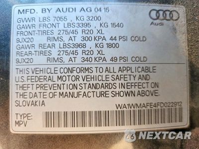 Zdjęcie 12 z 12 samochodu: 2015 AUDI Q7 PREMIUM VIN:WA1WMAFE4FD022912 - miniatura