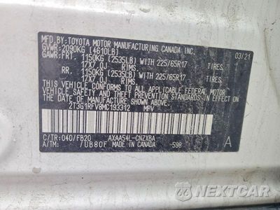 Zdjęcie 13 z 13 samochodu: 2021 TOYOTA RAV4 LE VIN:2T3G1RFV8MC193312 - miniatura