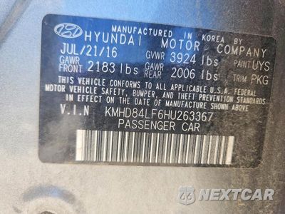 Zdjęcie 12 z 12 samochodu: 2017 HYUNDAI ELANTRA LIMITED VIN:KMHD84LF6HU263367 - miniatura