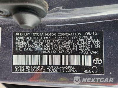 Zdjęcie 14 z 14 samochodu: 2015 TOYOTA PRIUS TWO VIN:JTDKN3DU2F0473321 - miniatura