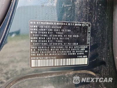 Zdjęcie 14 z 14 samochodu: 2019 VOLKSWAGEN TIGUAN SE VIN:3VV2B7AX1KM157562 - miniatura