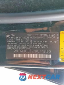 Zdjęcie 12 z 12 samochodu: 2008 BMW 528 I VIN:WBANU53578CT15190 - miniatura