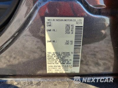 Zdjęcie 13 z 13 samochodu: 2021 NISSAN ALTIMA SV VIN:1N4BL4DV5MN356827 - miniatura