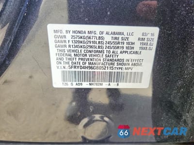 Zdjęcie 13 z 13 samochodu: 2016 ACURA MDX ADVANCE VIN:5FRYD4H96GB052115 - miniatura