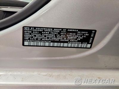 Zdjęcie 12 z 12 samochodu: 2012 VOLKSWAGEN PASSAT S VIN:1VWAP7A36CC074718 - miniatura