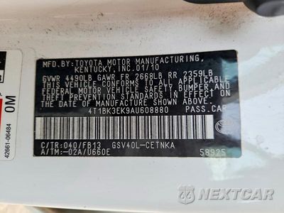 Zdjęcie 13 z 13 samochodu: 2010 TOYOTA CAMRY LE V6 VIN:4T1BK3EK9AU608880 - miniatura