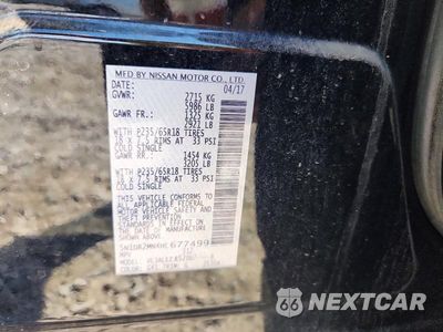 Zdjęcie 13 z 13 samochodu: 2017 NISSAN PATHFINDER SV VIN:5N1DR2MN4HC677499 - miniatura