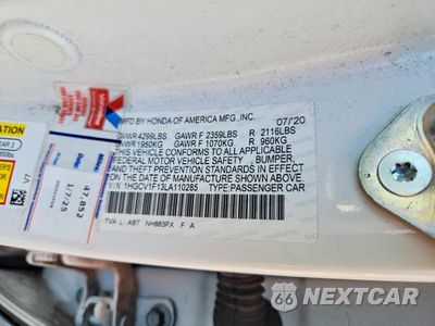 Zdjęcie 12 z 12 samochodu: 2020 HONDA ACCORD LX VIN:1HGCV1F13LA110285 - miniatura