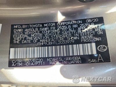Zdjęcie 12 z 12 samochodu: 2020 LEXUS UX 250H VIN:JTHP9JBH1L2033979 - miniatura
