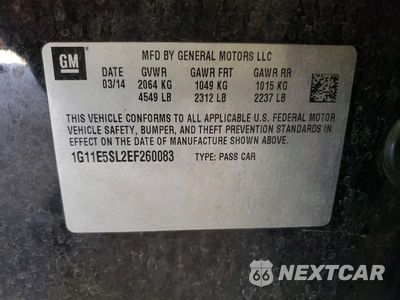 Zdjęcie 12 z 12 samochodu: 2014 CHEVROLET MALIBU 2LT VIN:1G11E5SL2EF260083 - miniatura