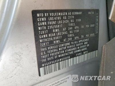 Zdjęcie 13 z 13 samochodu: 2010 VOLKSWAGEN TIGUAN S VIN:WVGAV9AX8AW530295 - miniatura