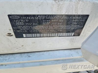 Zdjęcie 12 z 12 samochodu: 2019 HYUNDAI SONATA SEL VIN:5NPE34AF8KH807816 - miniatura