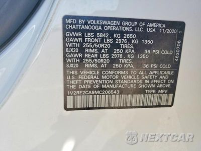 Zdjęcie 13 z 13 samochodu: 2021 VOLKSWAGEN ATLAS CROSS SPORT SE VIN:1V2RE2CA9MC206543 - miniatura
