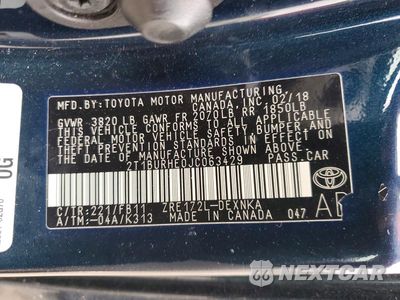 Zdjęcie 12 z 12 samochodu: 2018 TOYOTA COROLLA LE VIN:2T1BURHE0JC063429 - miniatura