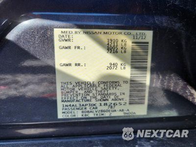 Zdjęcie 13 z 13 samochodu: 2013 NISSAN ALTIMA 2.5 VIN:1N4AL3AP3DC182652 - miniatura