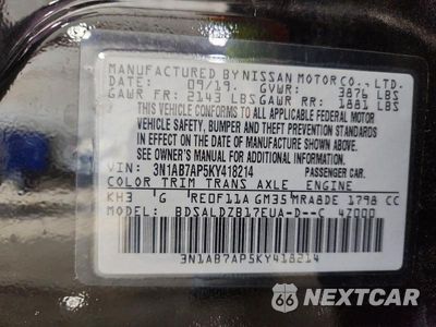 Zdjęcie 13 z 13 samochodu: 2019 NISSAN SENTRA SV VIN:3N1AB7AP5KY418214 - miniatura