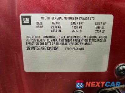 Zdjęcie 12 z 12 samochodu: 2008 CHEVROLET IMPALA LT VIN:2G1WT58N981343154 - miniatura
