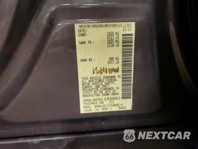 Zdjęcie 12 z 12 samochodu: 2014 NISSAN ALTIMA 2.5 SV VIN:1N4AL3AP5EC195002 - miniatura