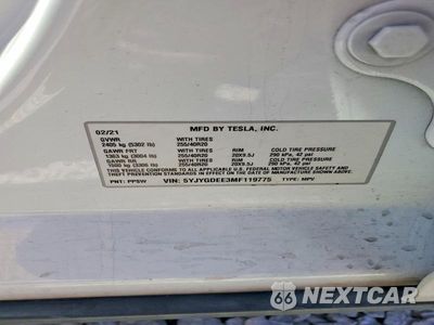 Zdjęcie 13 z 13 samochodu: 2021 TESLA MODEL Y VIN:5YJYGDEE3MF119775 - miniatura