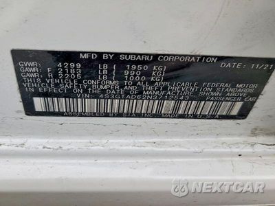 Zdjęcie 13 z 13 samochodu: 2022 SUBARU IMPREZA PREMIUM VIN:4S3GTAD62N3712543 - miniatura