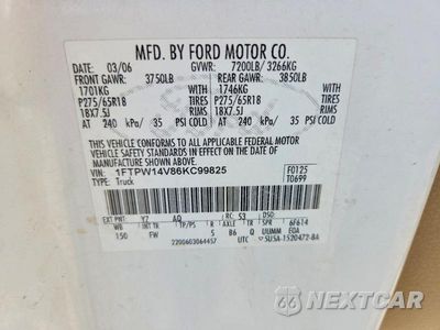 Zdjęcie 12 z 12 samochodu: 2006 FORD F150 SUPERCREW VIN:1FTPW14V86KC99825 - miniatura