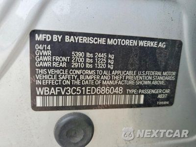 Zdjęcie 12 z 12 samochodu: 2014 BMW 535 D XDRIVE VIN:WBAFV3C51ED686048 - miniatura