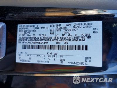 Zdjęcie 13 z 13 samochodu: 2017 FORD ESCAPE TITANIUM VIN:1FMCU9J99HUE91249 - miniatura