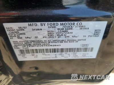 Zdjęcie 12 z 12 samochodu: 2007 FORD F150 SUPERCREW VIN:1FTPW12V57KD62643 - miniatura