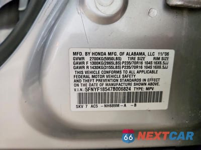 Zdjęcie 13 z 13 samochodu: 2007 HONDA PILOT EXL VIN:5FNYF18547B006824 - miniatura