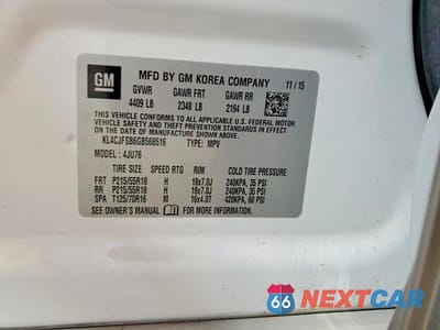 Zdjęcie 13 z 13 samochodu: 2016 BUICK ENCORE CONVENIENCE VIN:KL4CJFSB6GB568516 - miniatura