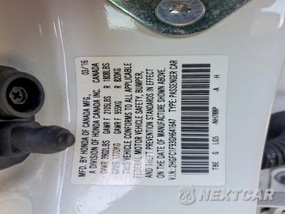 Zdjęcie 12 z 12 samochodu: 2016 HONDA CIVIC TOURING VIN:2HGFC1F93GH641647 - miniatura