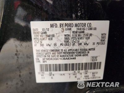 Zdjęcie 13 z 13 samochodu: 2012 FORD EDGE SE VIN:2FMDK3GC1CBA83448 - miniatura
