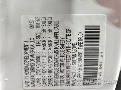 Zdjęcie 12 z 12 samochodu: 2023 HONDA RIDGELINE SPORT VIN:5FPYK3F1XPB044198 - miniatura