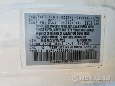 Zdjęcie 12 z 12 samochodu: 2022 NISSAN SENTRA SV VIN:3N1AB8CV3NY247033 - miniatura