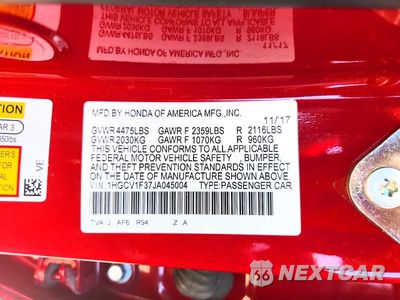 Zdjęcie 13 z 13 samochodu: 2018 HONDA ACCORD SPORT VIN:1HGCV1F37JA045004 - miniatura
