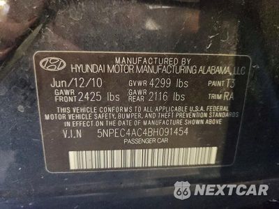 Zdjęcie 12 z 12 samochodu: 2011 HYUNDAI SONATA LIMITED VIN:5NPEC4AC4BH091454 - miniatura