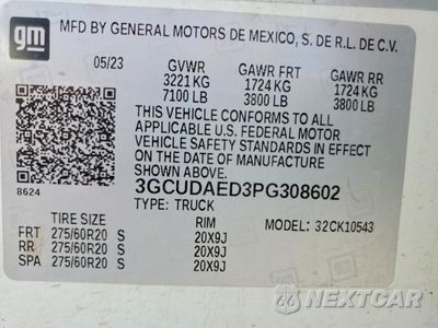 Zdjęcie 12 z 12 samochodu: 2023 CHEVROLET SILVERADO K1500 VIN:3GCUDAED3PG308602 - miniatura